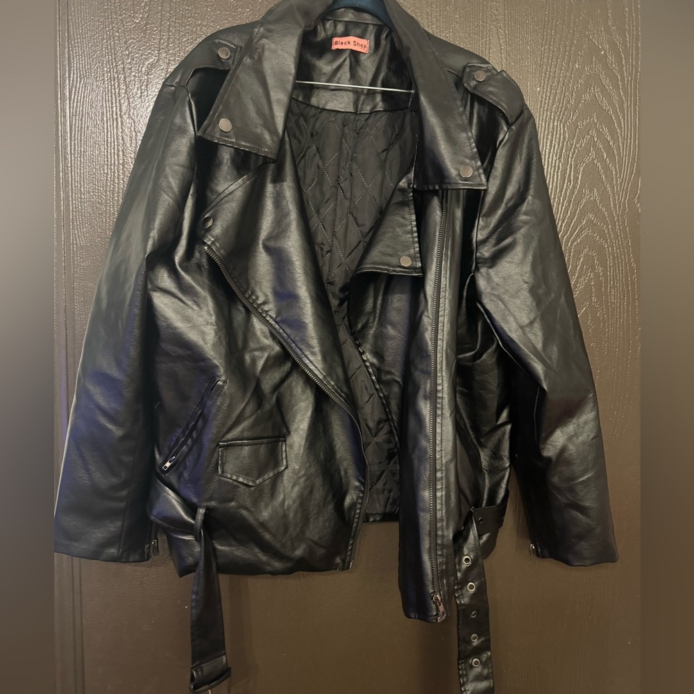 Black Faux Leather Jacket Black Shop
